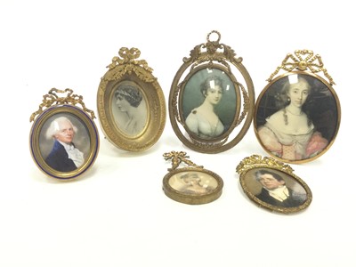 Lot 856 - A LATE 19TH CENTURY GILTMETAL PICTURE FRAME, ALONG WITH SIX OTHER FRAMES