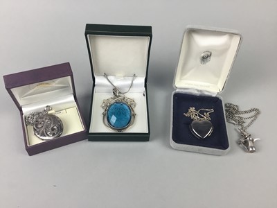Lot 24 - A LOT OF TWO SILVER LOCKETS WITH CHAINS AND OTHERS