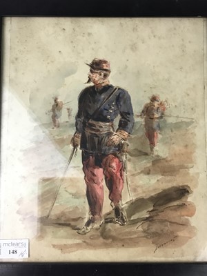 Lot 148 - SOLDIER, CONTINENTAL SCHOOL AND OTHER PICTURES AND PRINTS