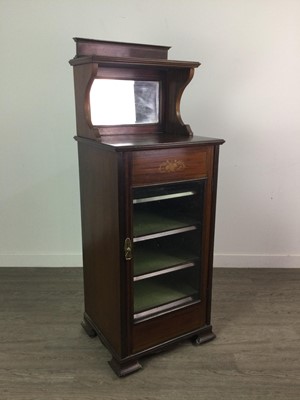 Lot 311 - AN EDWARDIAN INLAID MAHOGANY MUSIC CABINET