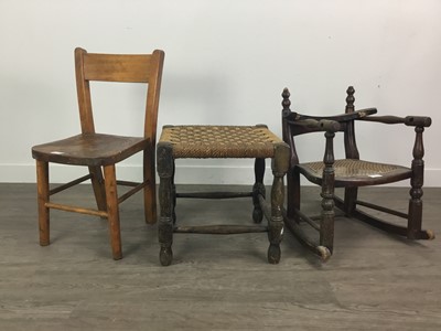 Lot 160 - A VICTORIAN CHILD'S ROCKING ARMCHAIR AND OTHERS