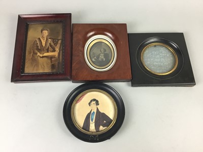Lot 168 - A VICTORIAN SILHOUETTE PORTRAIT MINIATURE AND OTHERS