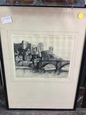 Lot 115 - A LOT OF NINE FRAMED ETCHINGS