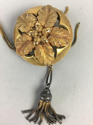 Lot 6 - A VICTORIAN NINE CARAT GOLD AND SEED PEARL SPRAY BROOCH AND ANOTHER BROOCH