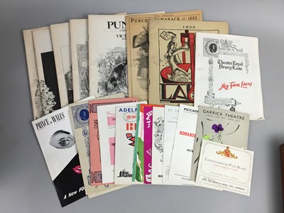 Lot 254 - A LOT OF VINTAGE THEATRE PROGRAMMES AND PUNCH CARTOON REPRINTS