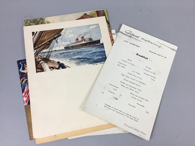 Lot 244 - MAURETANIA AND QUEEN MARY INTEREST INCLUDING MENUS AND DAY PROGRAMMES