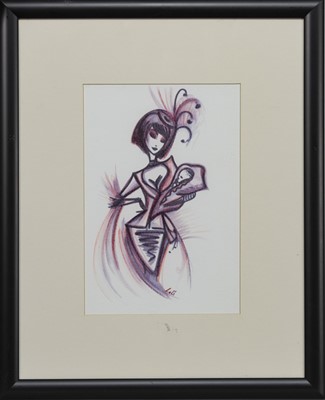 Lot 26 - YOUNG MOTHER, AN INK BY LAETITIA GUILBAUD