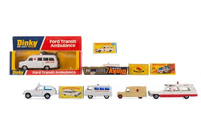 Lot 253A - FOUR DINKY, TWO CORGI AND FOUR MATCHBOX DIE-CAST AMBULANCES