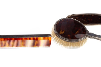 Lot 97 - A SILVER AND TORTOISESHELL HAIR AND CLOTHES BRUSH