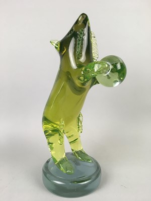 Lot 203 - A GLASS MODEL OF A STANDING BEAR