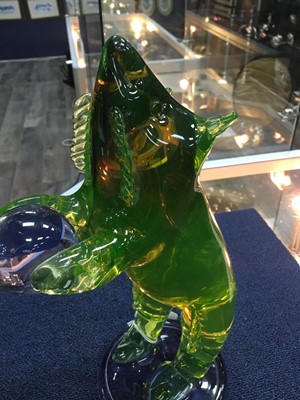 Lot 203 - A GLASS MODEL OF A STANDING BEAR