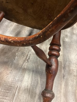 Lot 780 - A 19TH CENTURY WINDSOR ELBOW CHAIR