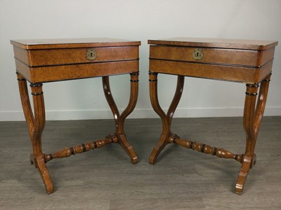 Lot 800A - A PAIR OF REPRODUCTION WORK TABLES