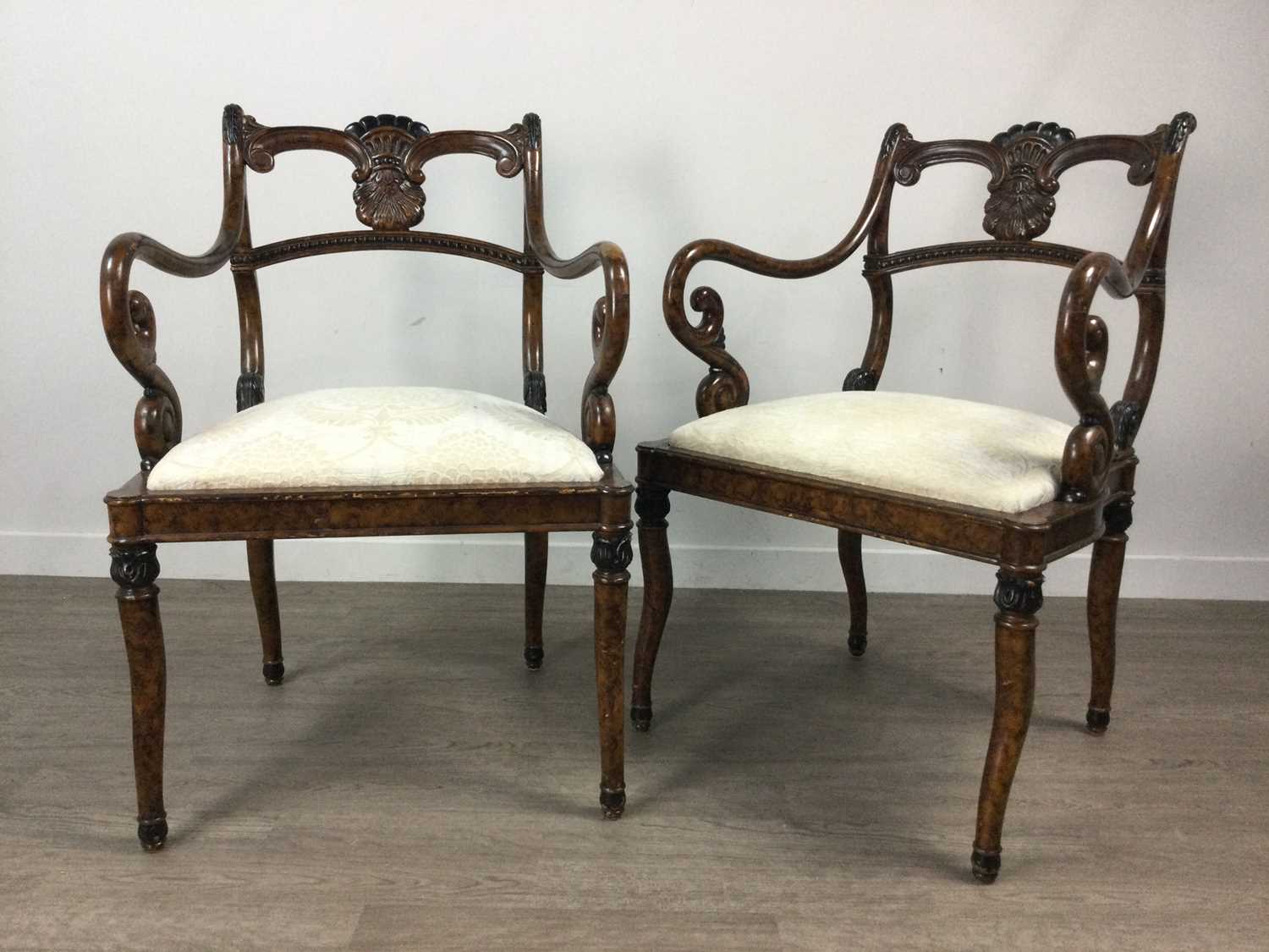Lot 820 - A PAIR OF 20TH CENTURY DINING CHAIRS