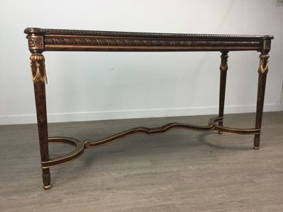 Lot 293 - A STAINED WOOD CONSOLE TABLE