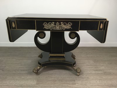 Lot 295 - AN EBONISED SOFA TABLE