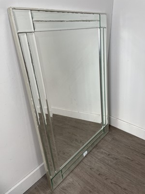 Lot 226 - A MODERN RECTANGULAR WALL MIRROR ALONG WITH ANOTHER MIRROR