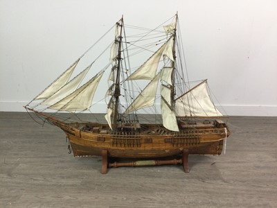 Lot 308 - A MODEL SHIP ON STAND