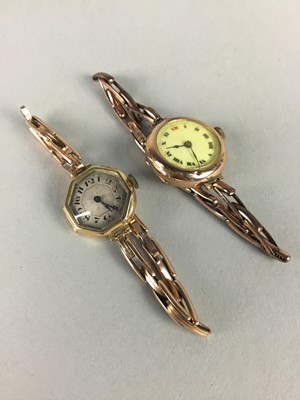 Lot 360 - A LOT OF TWO GOLD CASED LADY'S WATCHES AND ANOTHER