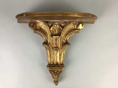 Lot 403 - A PAIR OF PAINTED WOOD WALL SCONCES AND OTHER OBJECTS