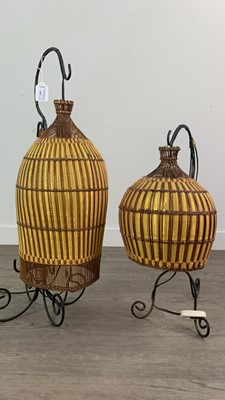 Lot 416 - A COLLECTION OF WICKER LAUNDRY BASKETS AND FURNITURE