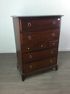 Lot 315 - A STAG CHEST OF DRAWERS AND A MAHOGANY FILING CABINET