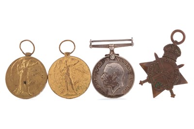 Lot 36 - WWI SERVICE MEDAL TRIO, ALONG WITH A FURTHER VICTORY MEDAL