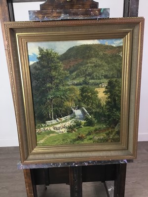 Lot 372 - A BRITISH SCHOOL , BRIDGE IN THE TREES