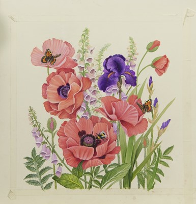 Lot 342 - FLORAL STUDIES, A PAIR OF GOUACHES BY EVE COOTE