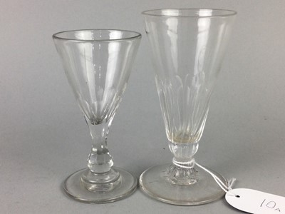 Lot 10A - A GEORGE III HALF ALE GLASS, ALONG WITH A VICTORIAN PORT GLASS
