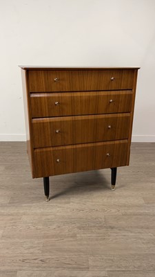 Lot 430 - A RETRO CHEST OF DRAWERS AND MATCHING WARDROBE