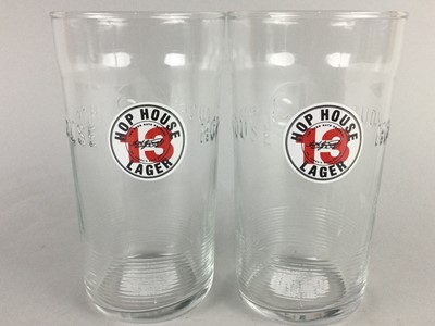 Lot 448 - A SET OF HOP HOUSE PINT GLASSES