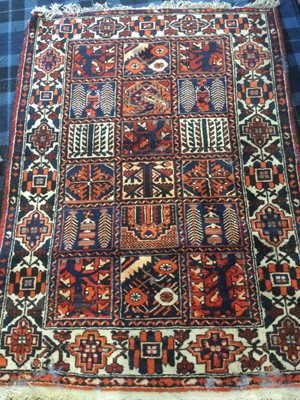 Lot 460 - A CAUCASIAN WOOL RUG AND ANOTHER