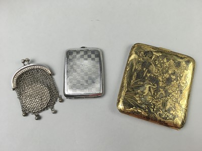 Lot 52 - A LOT OF TWO SILVER VESTA CASES AND A GOLD PLATED CIGARETTE CASE