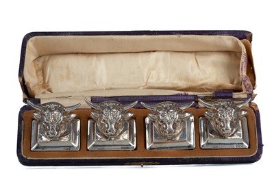 Lot 117 - A SET OF FOUR GEORGE VI SILVER PLACE NAME HOLDERS