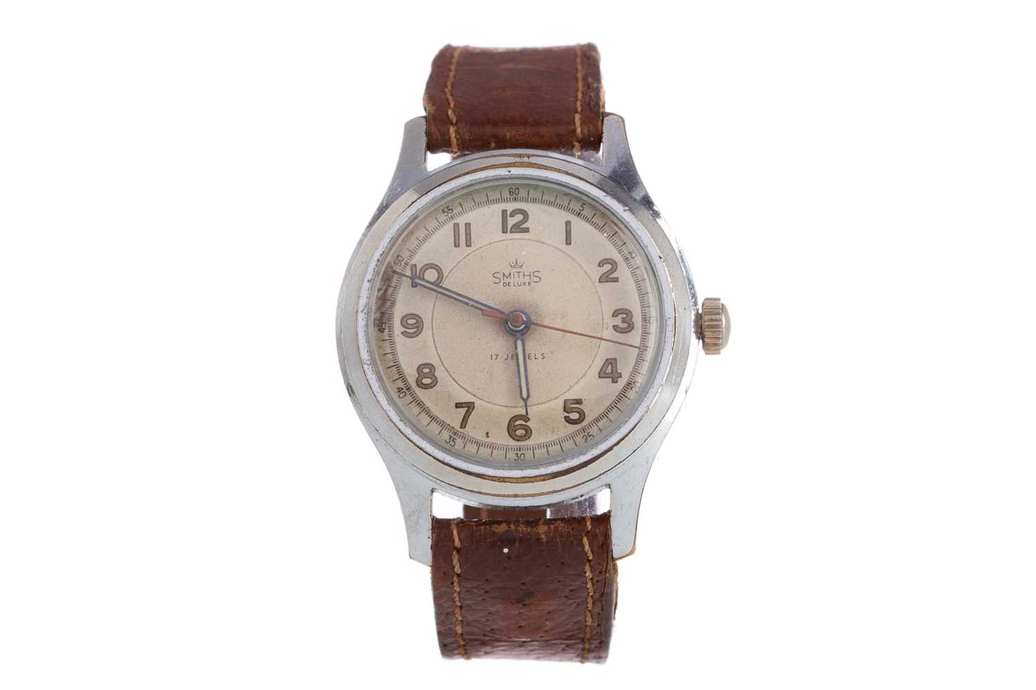 Lot 830 - A GENTLEMAN'S SMITHS ANTARTIC DELUXE CHROME PLATED MANUAL WIND WRIST WATCH