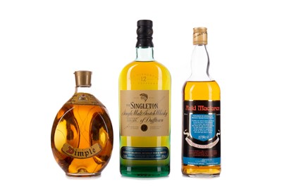 Lot 54 - SINGLETON OF DUFFTOWN 12 YEAR OLD, DIMPLE 26 2/3 FL OZ AND AULD MACLAREN SPECIAL 75CL