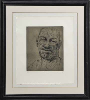 Lot 227 - MANOR HOUSE, AN ETCHING BY PETER HOWSON