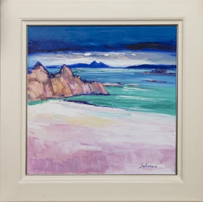 Lot 136 - RUM FROM IONA (CATHEDRAL ROCK), AN OIL BY JOLOMO