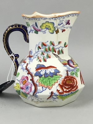 Lot 127 - A MASON'S IRONSTONE WATER JUG ALONG WITH A PAIR OF VASES