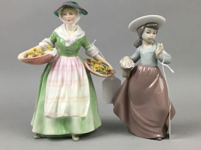 Lot 194 - A ROYAL DOULTON FIGURE - DAFFY-DOWN-DILLY AND OTHERS