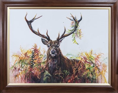 Lot 206 - CAMOUFLAGE, A LARGE AND IMPRESSIVE OIL BY GEORGINA MCMASTER