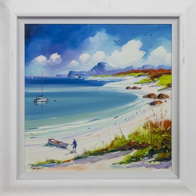 Lot 208 - WHITE SCOTTISH SANDS, AN OIL BY DANIEL CAMPBELL
