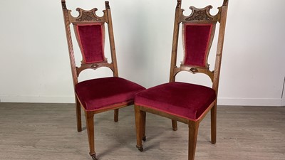 Lot 197 - A SET OF FOUR ART NOVEAU STYLE DINING CHAIRS
