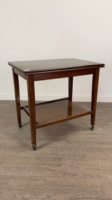 Lot 202 - A MAHOGANY FOLDOVER CARD TABLE AND A OCCASIONAL TABLE