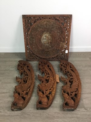 Lot 211 - A BURMESE CARVED OCCASIONAL TABLE