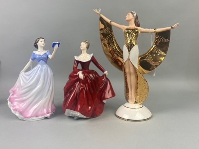 Lot 216 - A ROYAL DOULTON FIGURE OF 'SWEET POETRY' AND OTHER FIGURES