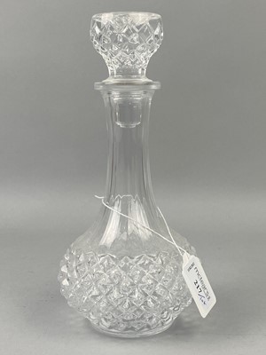 Lot 217 - A CRYSTAL DECANTER AND SHOT GLASS SET AND OTHER CRYSTAL WARE