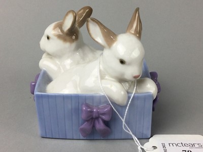 Lot 70 - A NAO FIGURE GROUP OF BUNNIES ALONG WITH ANOTHER NAO AND A GOEBEL