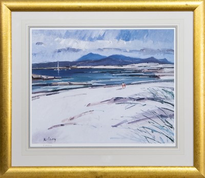 Lot 476 - A BEACH ON MULL, A PRINT BY ROBERT KELSEY